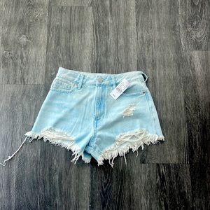 PacSun high rise festival shorts in light denim